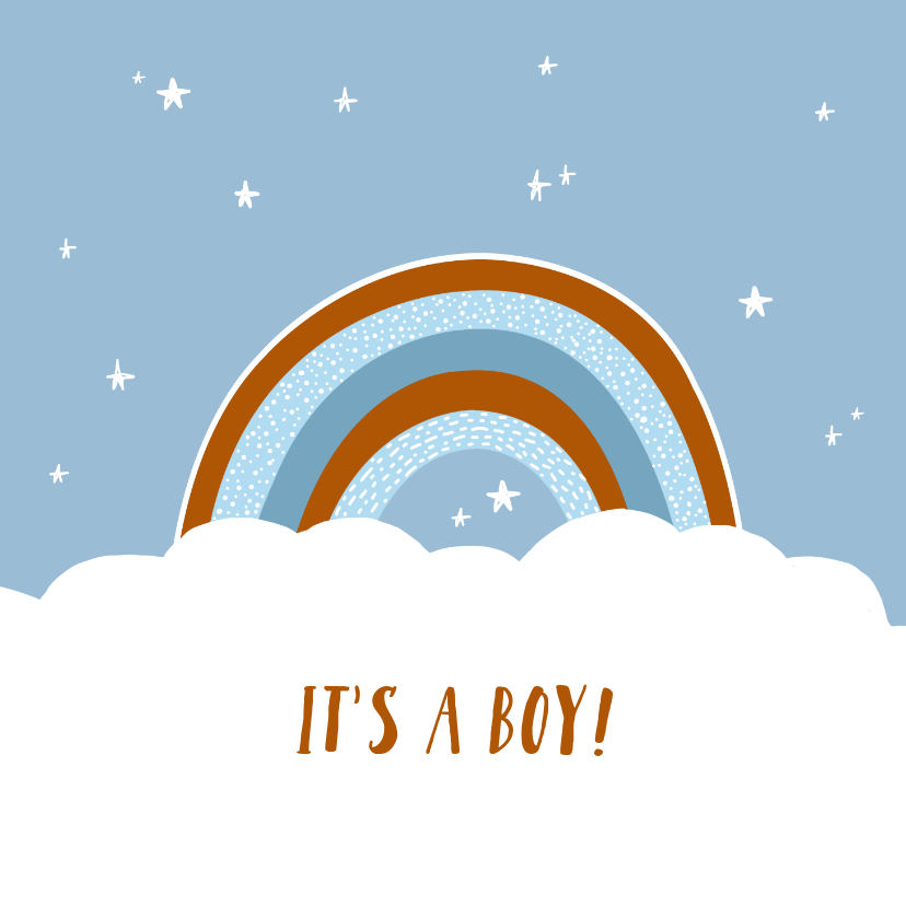 Felicitatie geboorte regenboog jongen - Felicitatiekaarten Felicitatiekaarten - Felicitatie geboorte regenboog jongen