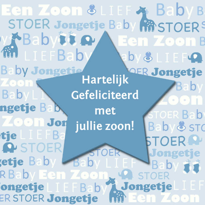 Fonkelnieuw Felicitatie geboorte ster tekst | Kaartje2go XF-53