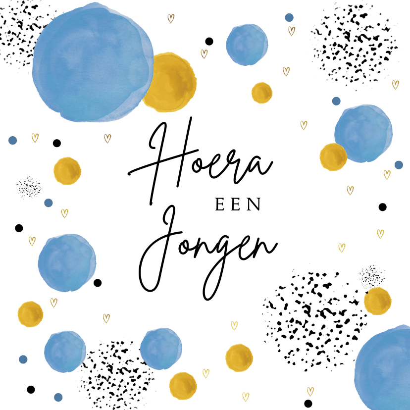 Felicitatiekaarten - Felicitatie geboorte stippelbal jongen