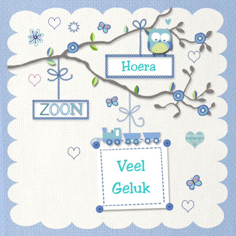 felicitatie geboorte zoon uiltje tak - Felicitatiekaarten Felicitatiekaarten - felicitatie geboorte zoon uiltje tak