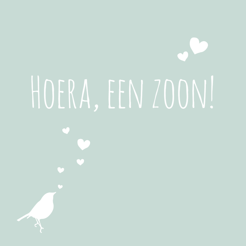 Felicitatiekaarten - Felicitatie groen vogel hart