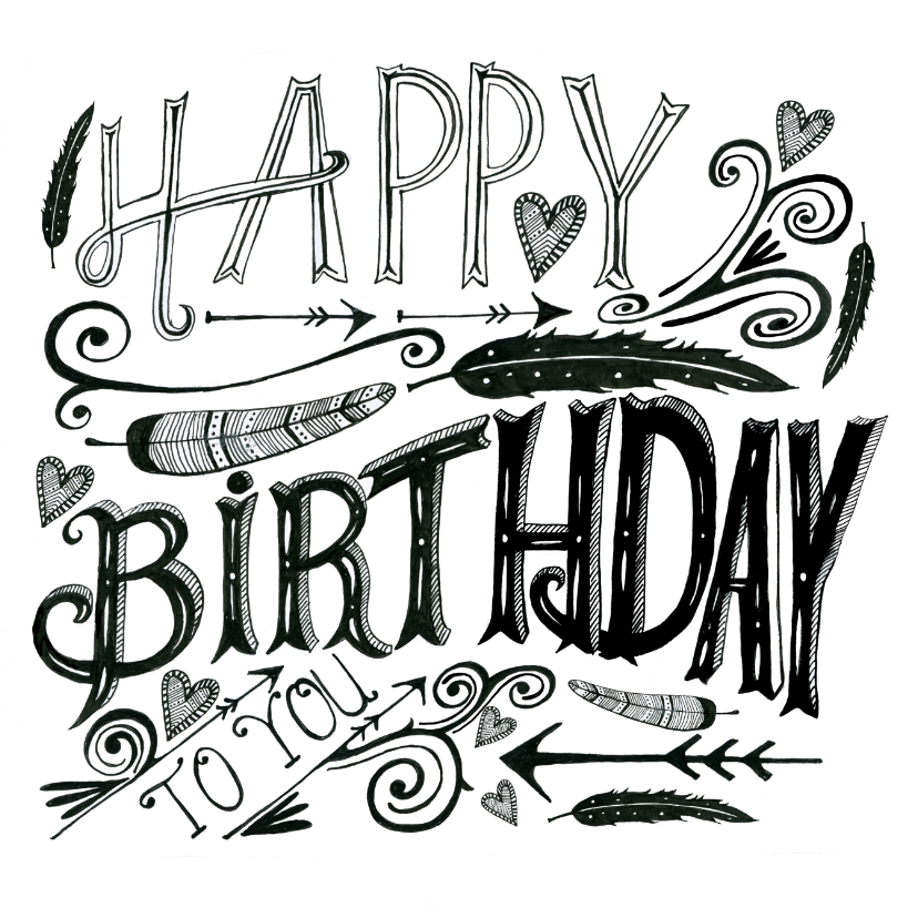 Felicitatie Handlettering Veren - Felicitatiekaarten Felicitatiekaarten - Felicitatie Handlettering Veren