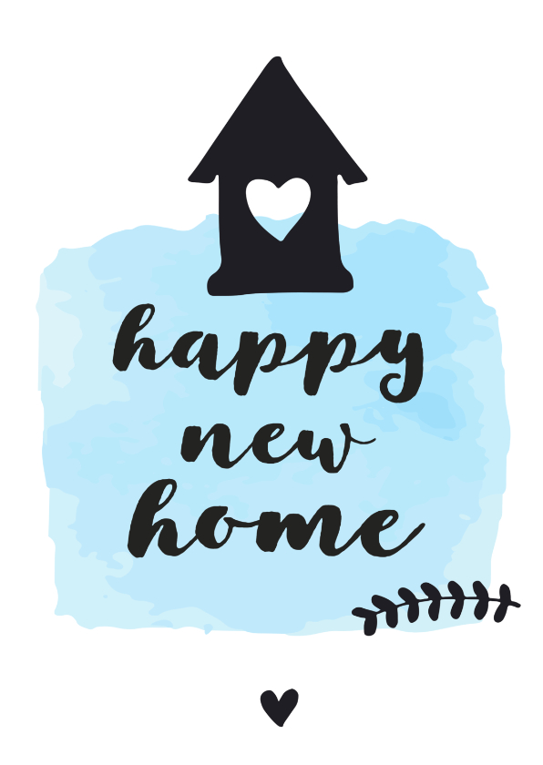 Felicitatie Happy new home - zwart wit - Felicitatiekaarten Felicitatiekaarten - Felicitatie Happy new home - zwart wit