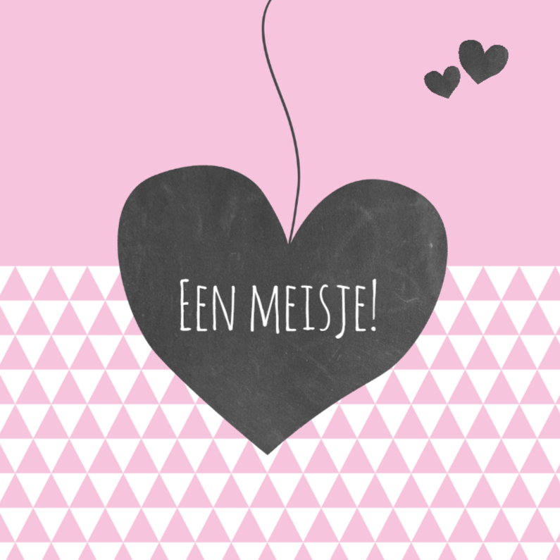Felicitatie hart driehoek roze - Felicitatiekaarten Felicitatiekaarten - Felicitatie hart driehoek roze
