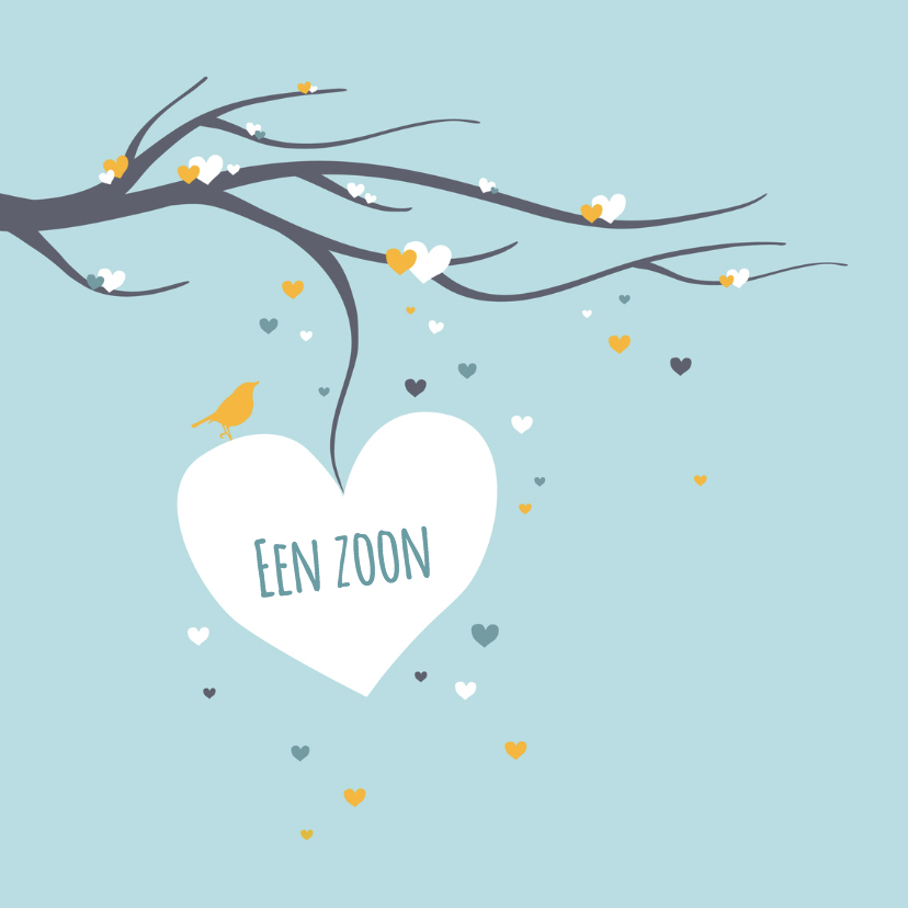 Felicitatie - Harten en tak zoon - Felicitatiekaarten Felicitatiekaarten - Felicitatie - Harten en tak zoon
