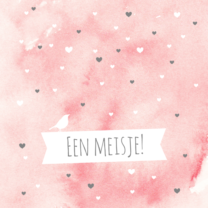 Felicitatie hartjes meisje water - Felicitatiekaarten Felicitatiekaarten - Felicitatie hartjes meisje water