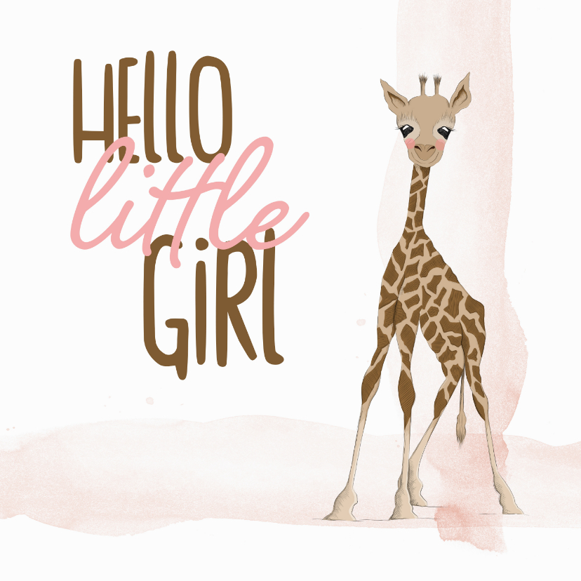 Felicitatiekaarten - Felicitatie - hello little girl giraf