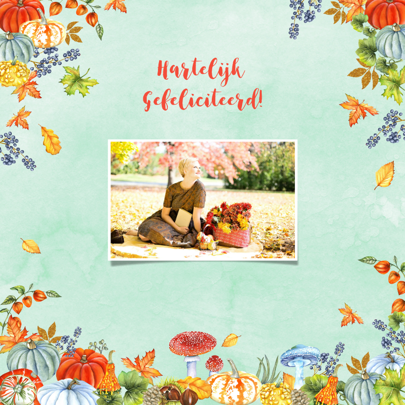 Felicitatiekaarten - Felicitatie herfsttafereel