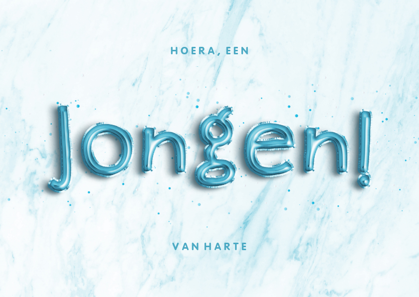 Felicitatie 'Hoera, een jongen!' folieballon blauw - Felicitatiekaarten Felicitatiekaarten - Felicitatie 'Hoera, een jongen!' folieballon blauw