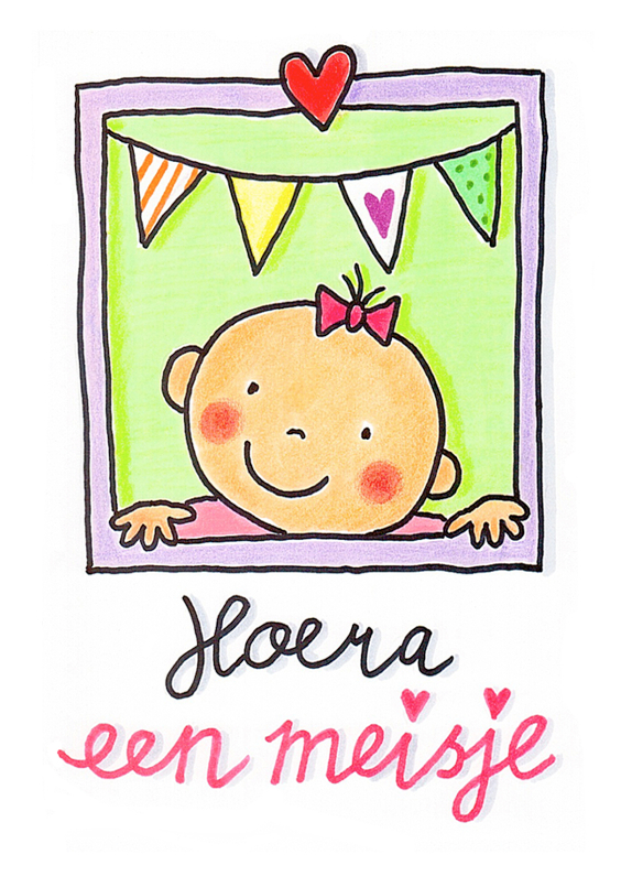 Felicitatie hoera een meisje - Felicitatiekaarten Felicitatiekaarten - Felicitatie hoera een meisje