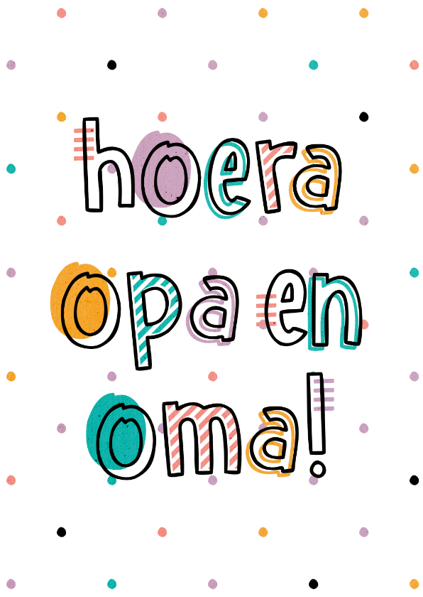 Verwonderend Felicitatie hoera opa en oma hip met confetti | Kaartje2go XL-41