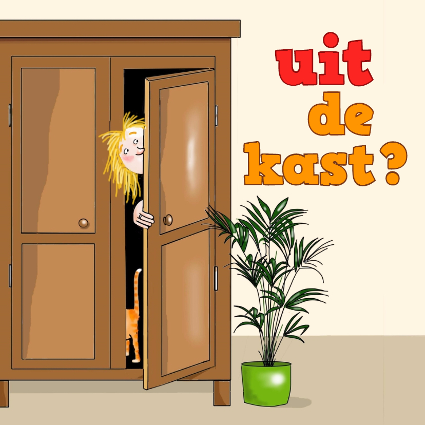 Felicitatie-hoera uit de kast - Felicitatiekaarten Felicitatiekaarten - Felicitatie-hoera uit de kast