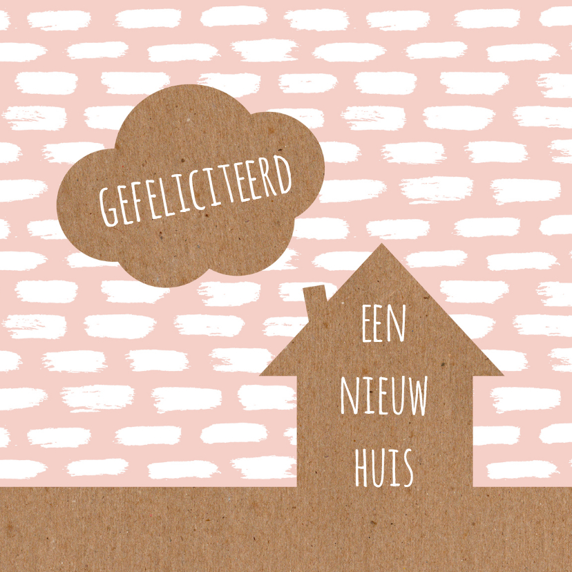 Felicitatiekaarten - Felicitatie  huis verfstrepen