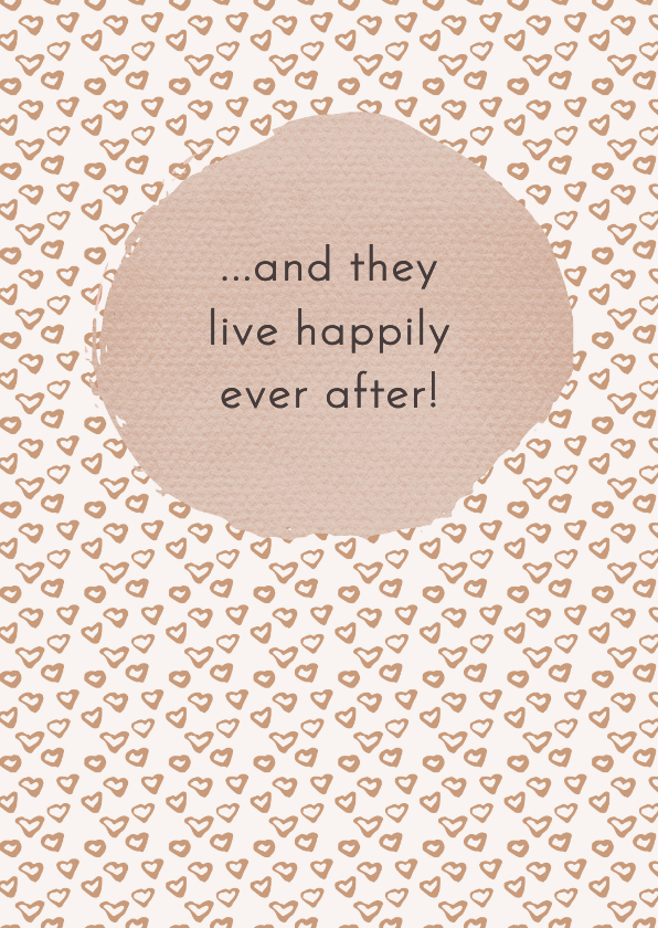 Felicitatiekaarten - Felicitatie Huwelijk beige hartjes