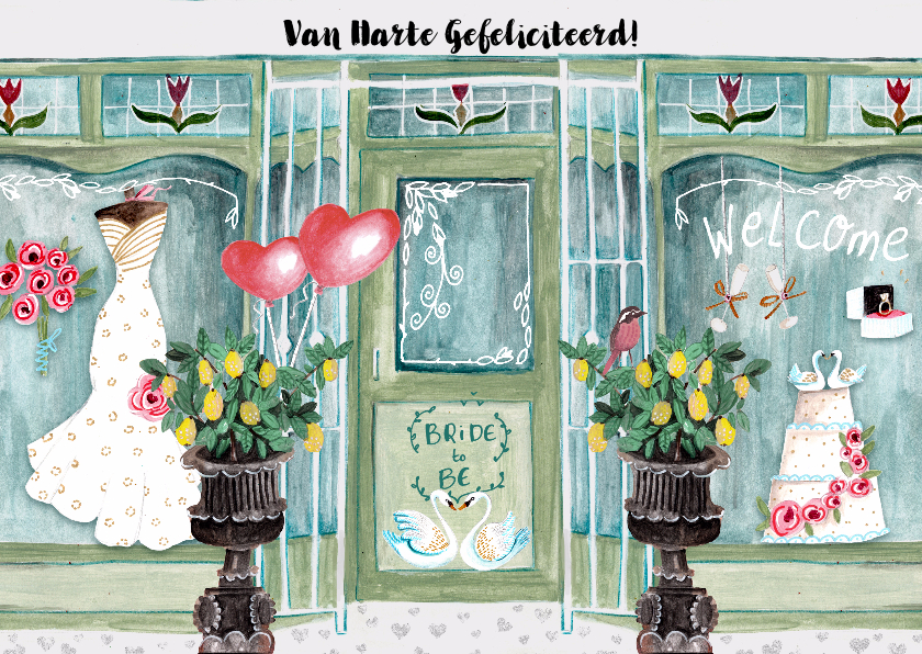 Felicitatiekaarten - Felicitatie Huwelijk Winkel Zwanen & Citroenen