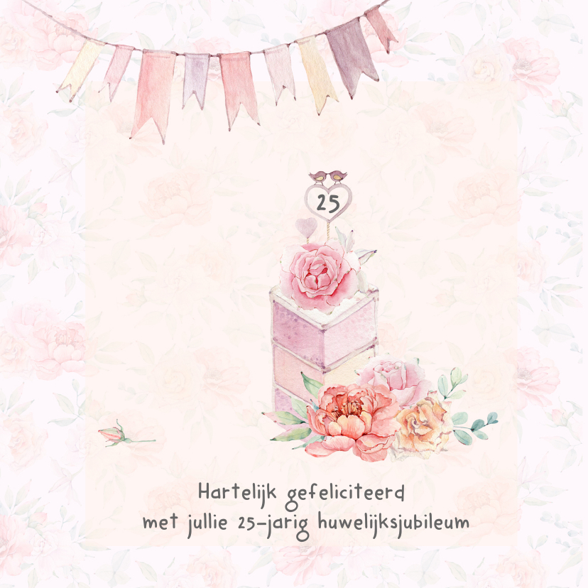 Felicitatiekaarten - Felicitatie huwelijksjubileum taart