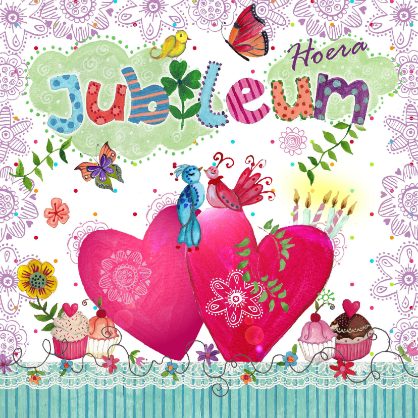 Felicitatie Huwelijksjubileum Wolk Hart - Felicitatiekaarten Felicitatiekaarten - Felicitatie Huwelijksjubileum Wolk Hart
