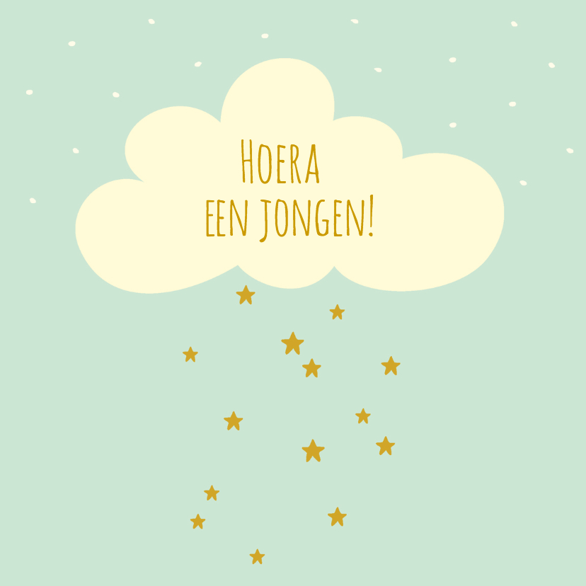 Felicitatie jongen wolk sterren - Felicitatiekaarten Felicitatiekaarten - Felicitatie jongen wolk sterren