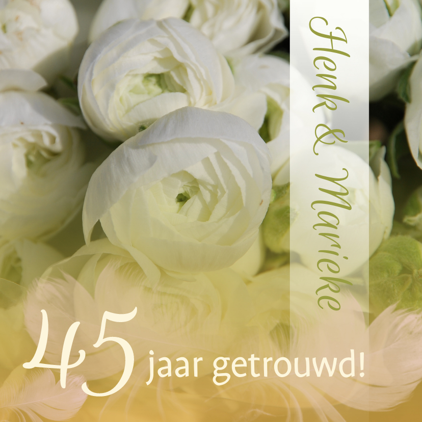 Felicitatie Jubileum ranonkel wit groen - Felicitatiekaarten Felicitatiekaarten - Felicitatie Jubileum ranonkel wit groen