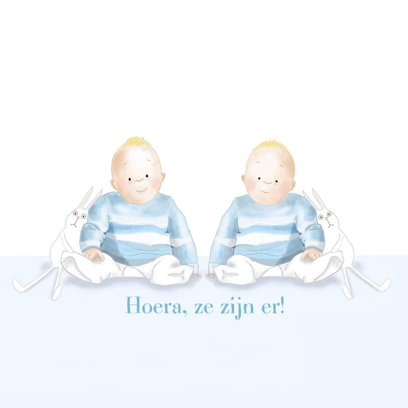 Felicitatie - Kleine jongens met konijntjes - Felicitatiekaarten Felicitatiekaarten - Felicitatie - Kleine jongens met konijntjes