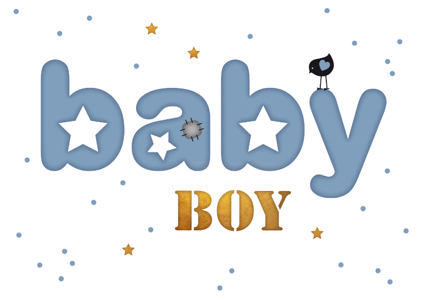 Felicitatie letter kaart baby boy - Felicitatiekaarten Felicitatiekaarten - Felicitatie letter kaart baby boy