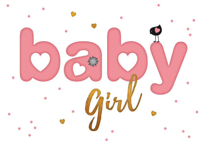 Felicitatiekaarten - Felicitatie letter kaart baby girl