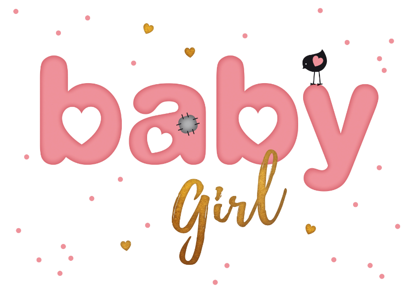 Felicitatie letter kaart baby girl - Felicitatiekaarten Felicitatiekaarten - Felicitatie letter kaart baby girl