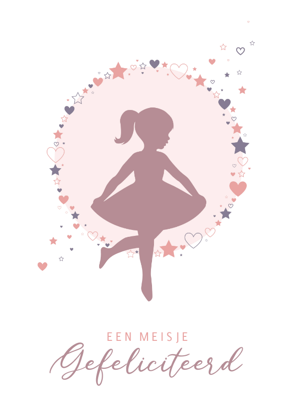 Felicitatiekaarten - Felicitatie met silhouet ballerina