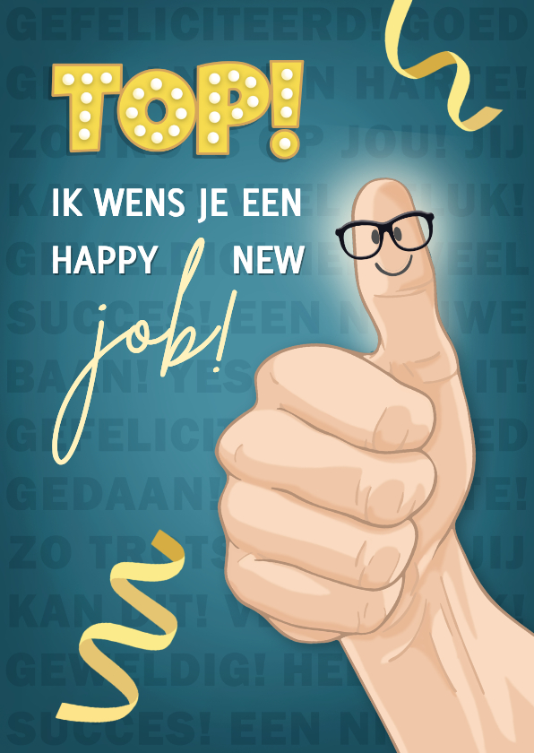 Felicitatiekaarten - Felicitatie new job duimpje 