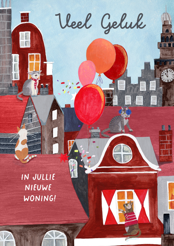 Felicitatiekaarten - Felicitatie nieuwe woning in de stad