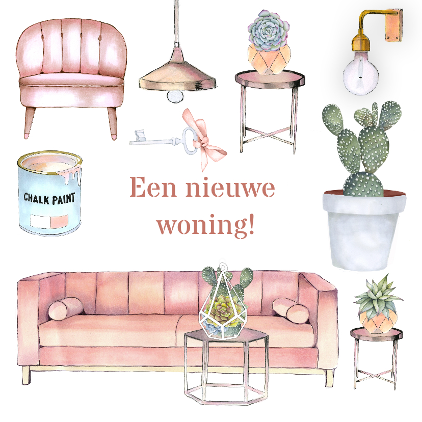 Felicitatie nieuwe woning inrichting - Felicitatiekaarten Felicitatiekaarten - Felicitatie nieuwe woning inrichting