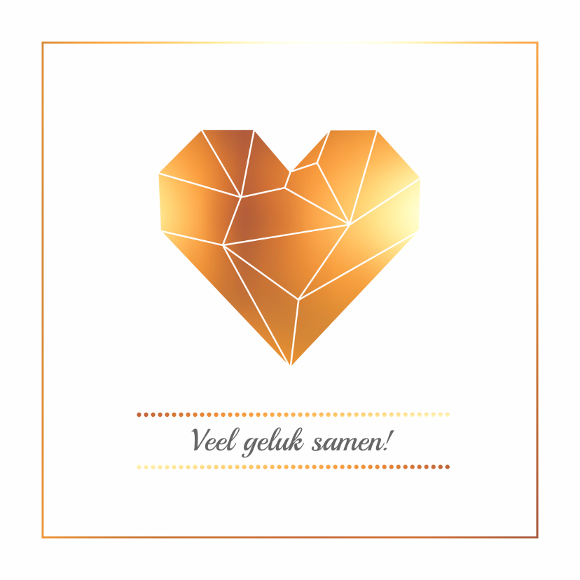 Felicitatiekaarten - Felicitatie - Origami hart goud