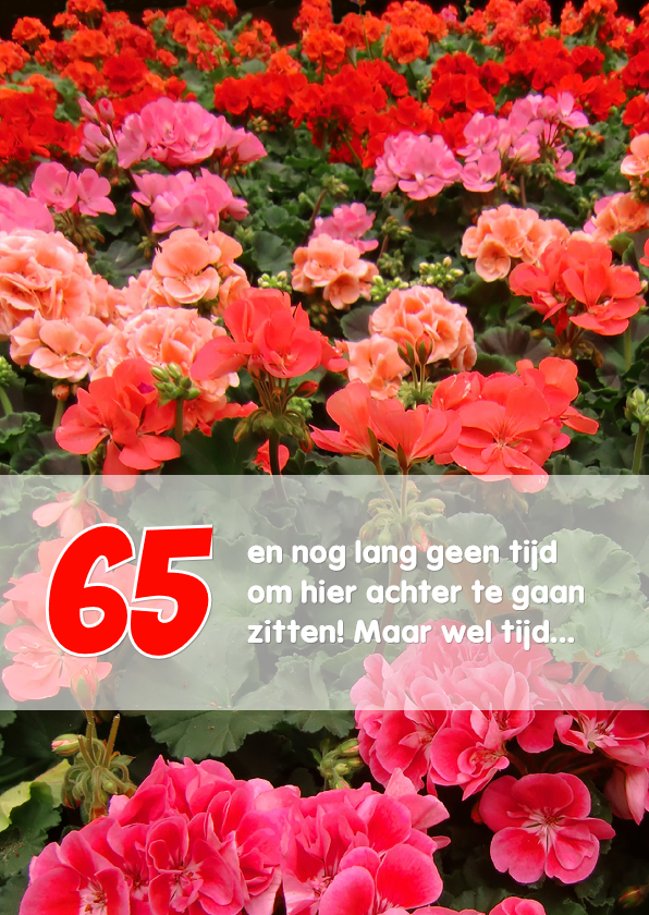 Felicitatie pensioen geraniums - Felicitatiekaarten Felicitatiekaarten - Felicitatie pensioen geraniums