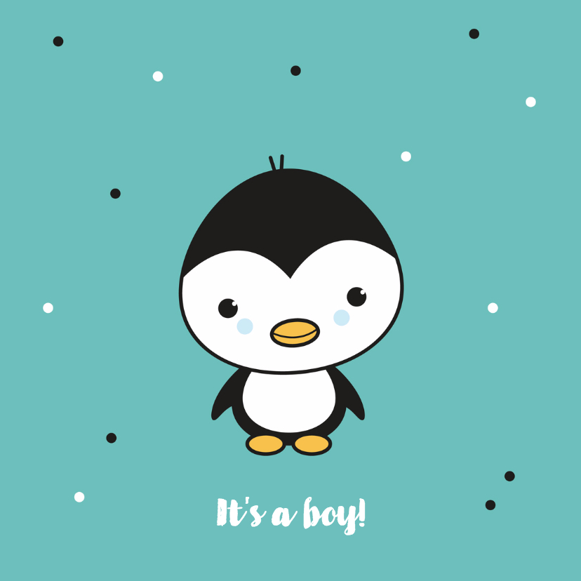 Felicitatiekaarten - Felicitatie - Pinguïn jongetje