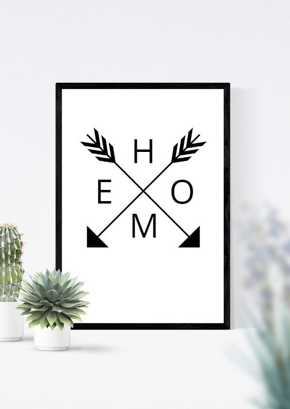 Felicitatiekaarten - Felicitatie planten happy new home poster