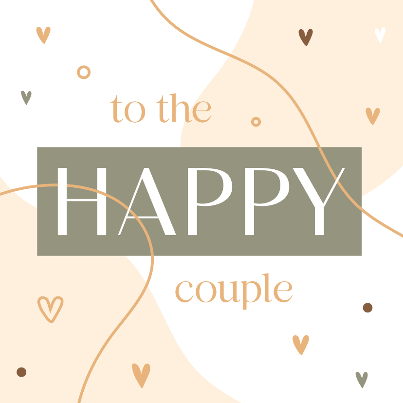 Felicitatiekaarten - Felicitatie to the happy couple hip abstract