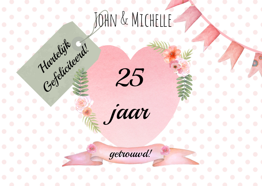 Felicitatie trouwdag hart - Felicitatiekaarten Felicitatiekaarten - Felicitatie trouwdag hart