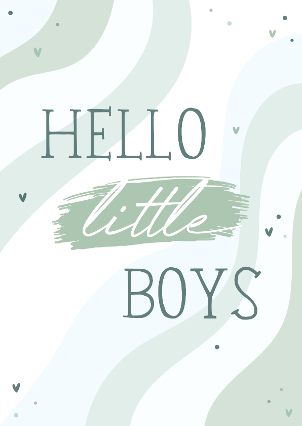 Felicitatiekaarten - Felicitatie tweeling hello little boys regenboog