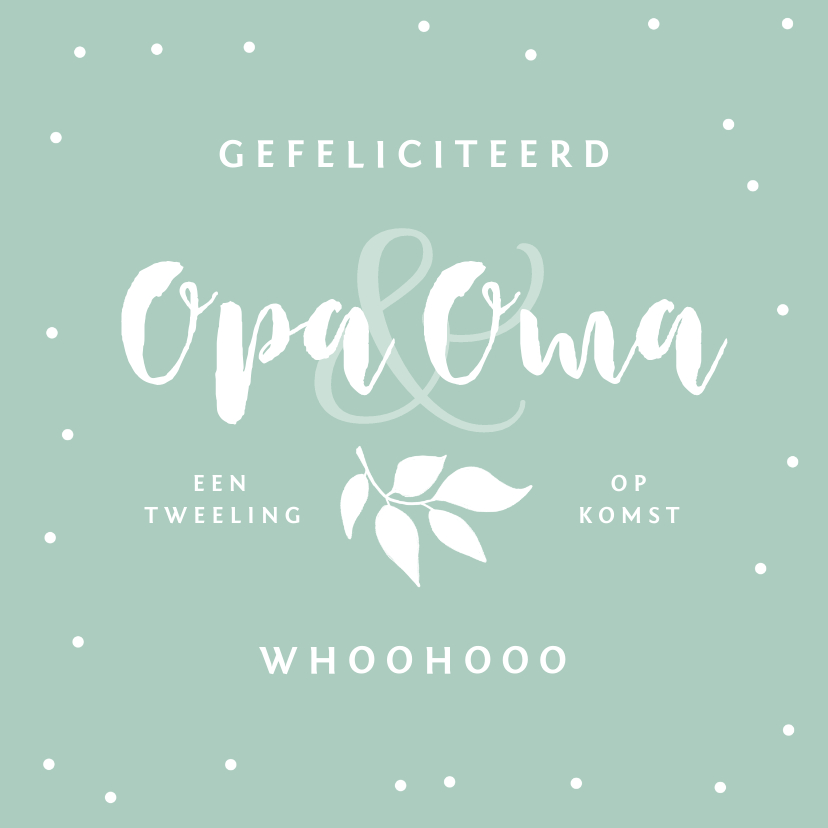 Felicitatiekaarten - Felicitatie tweeling op komst opa en oma jongen meisje