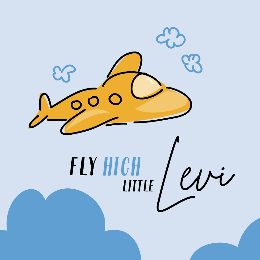 Felicitatiekaarten - Felicitatie vliegtuig fly high little one
