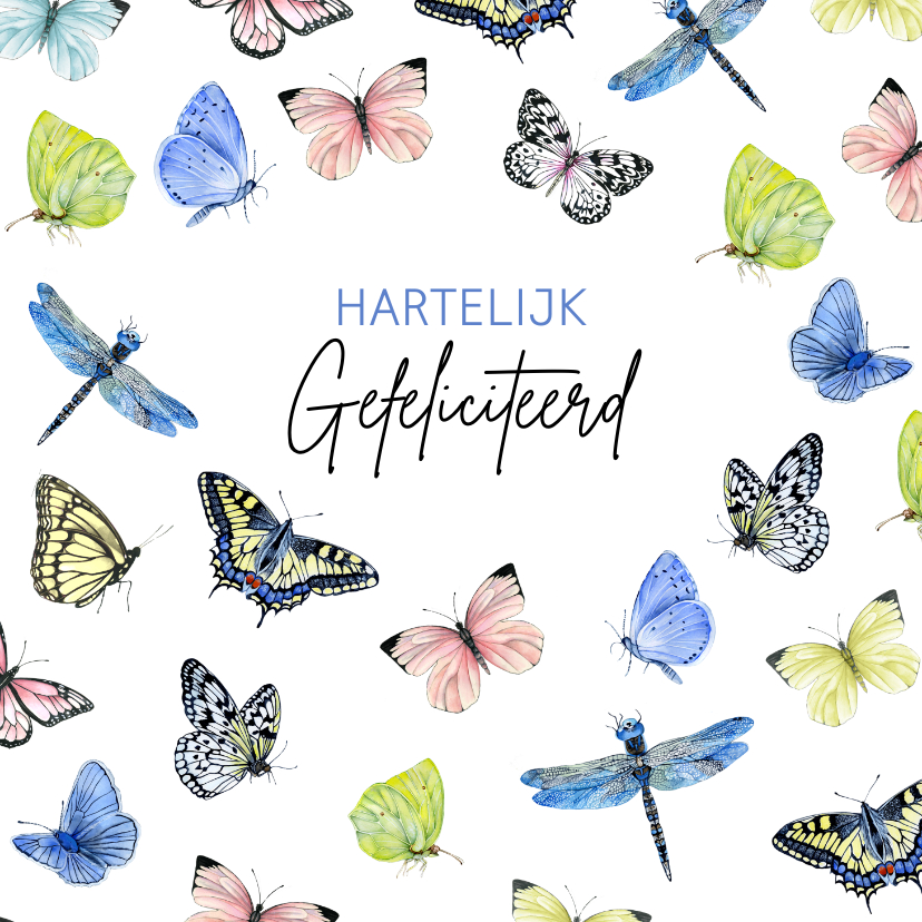 Felicitatiekaarten - Felicitatie vlinders