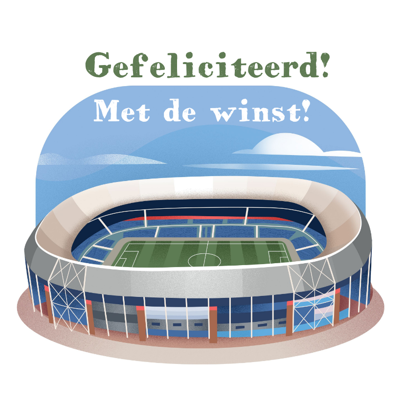 Felicitatiekaarten - Felicitatie voetbal kaart felicitatie met winst