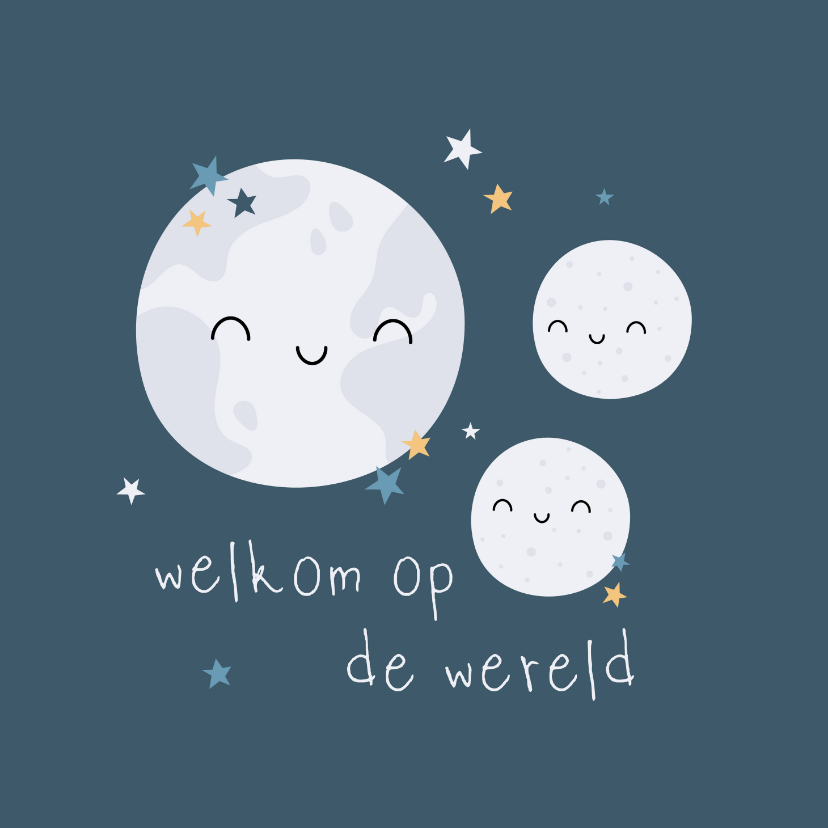 Felicitatiekaarten - Felicitatie welkom op de wereld tweeling planeten