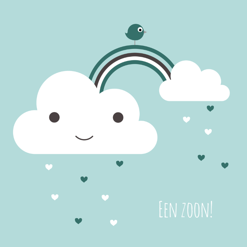 Felicitatie - Wolk, boog, jongen - Felicitatiekaarten Felicitatiekaarten - Felicitatie - Wolk, boog, jongen