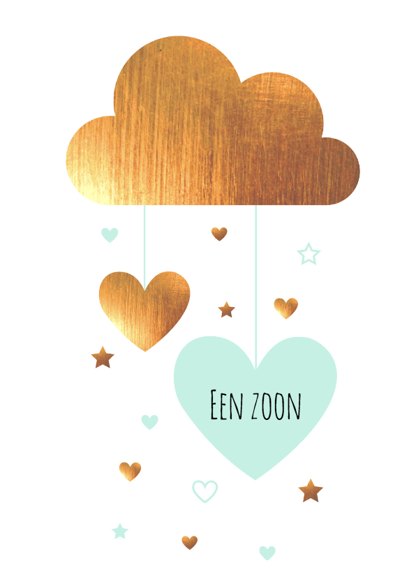 Felicitatie - Wolk, goud, zoon - Felicitatiekaarten Felicitatiekaarten - Felicitatie - Wolk, goud, zoon