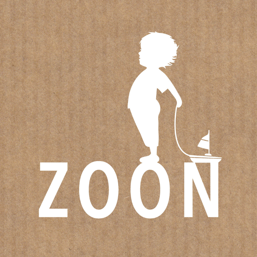 Felicitatie zoon silhouet bootje kraft - Felicitatiekaarten Felicitatiekaarten - Felicitatie zoon silhouet bootje kraft