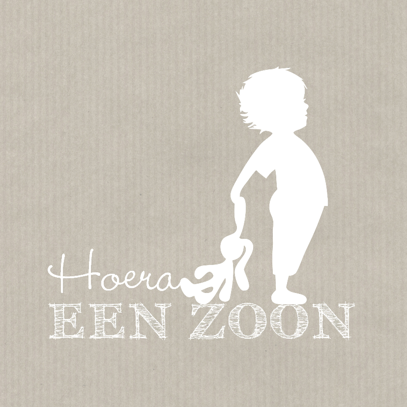 Felicitatie zoon silhouet konijn Kraft - MW - Felicitatiekaarten Felicitatiekaarten - Felicitatie zoon silhouet konijn Kraft - MW