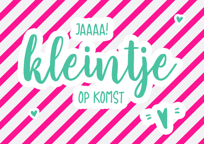 Felicitatiekaarten - Felicitatie - zwanger kleintje op komst roze