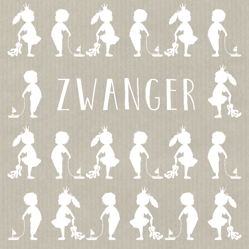 Felicitatie zwanger Kraft silhouet - MW - Felicitatiekaarten Felicitatiekaarten - Felicitatie zwanger Kraft silhouet - MW