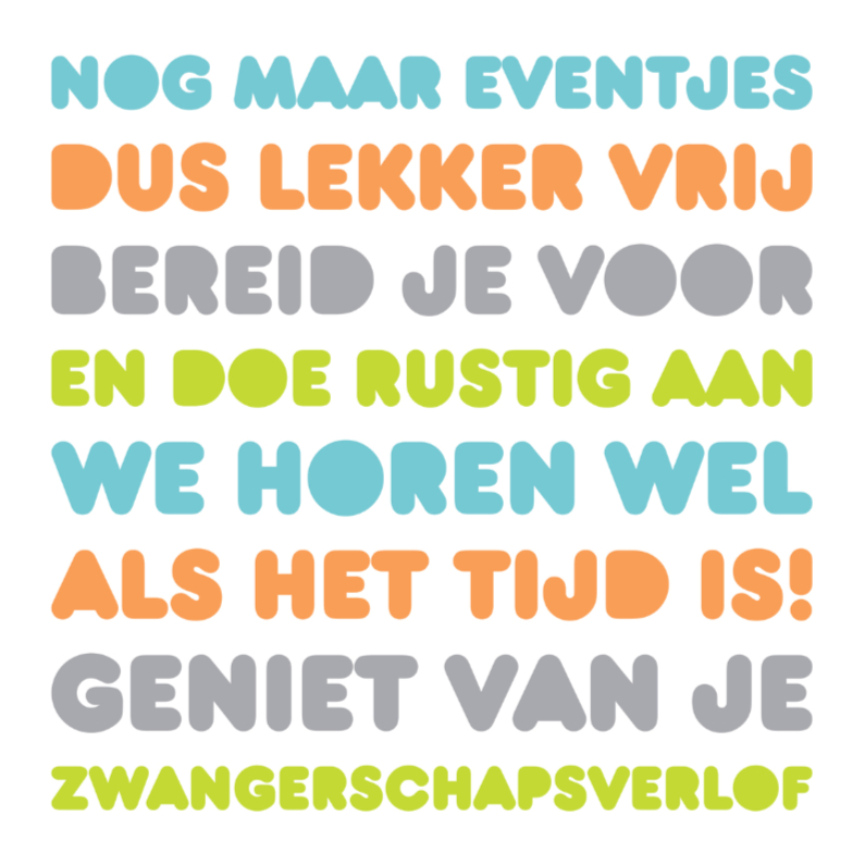 Felicitatie Zwanger Letters - Felicitatiekaarten Felicitatiekaarten - Felicitatie Zwanger Letters
